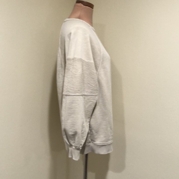 Madewell MWL Oversized Raglan Sweatshirt Size Small Beige - Picture 3 of 10